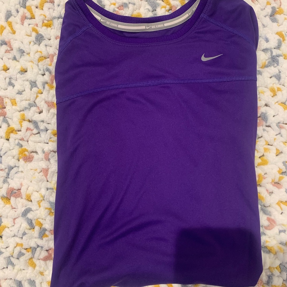 Nike Purple Fitted Long Sleeve T-Shirt